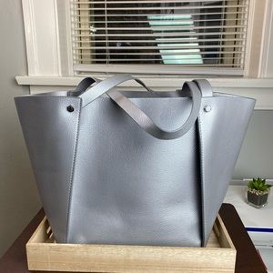Sold 🛑 Neiman Marcus Vegan Metallic Silver Tote